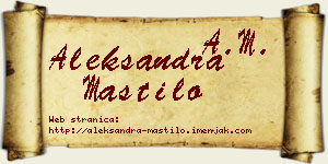 Aleksandra Mastilo vizit kartica